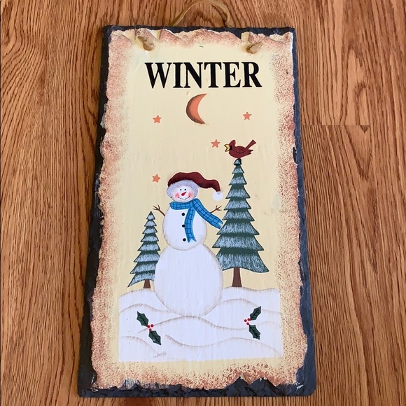 Other - WINTER Slate Wall Hanging / Art (NWOT)